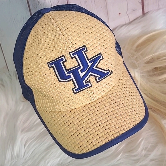 Y2K Twill Straw UK University of Kentucky Wildcats Mesh Trucker Snapback Hat - Picture 12 of 16